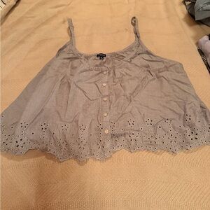 GAP Gray Eyelet Camisole Top